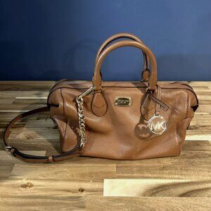 Michael Kors Grayson Chain Satchel Duffel Bag - Brown Leather
